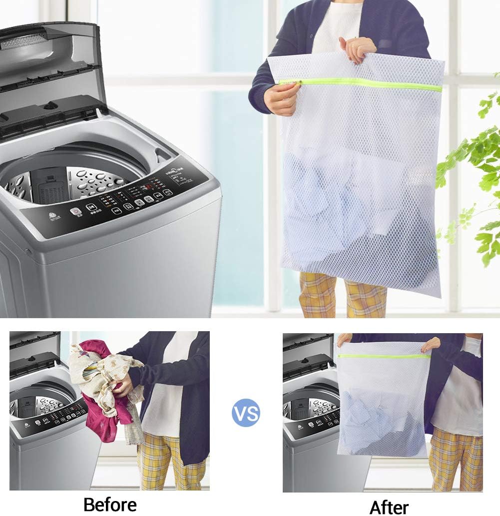 Mesh Laundry Bags 4Pcs - Durable Extra Large Bra Lingerie Delicates Wash Bags with Zipper for Blouse, Hosiery,Stocking,Underwear,Socks,Shirts