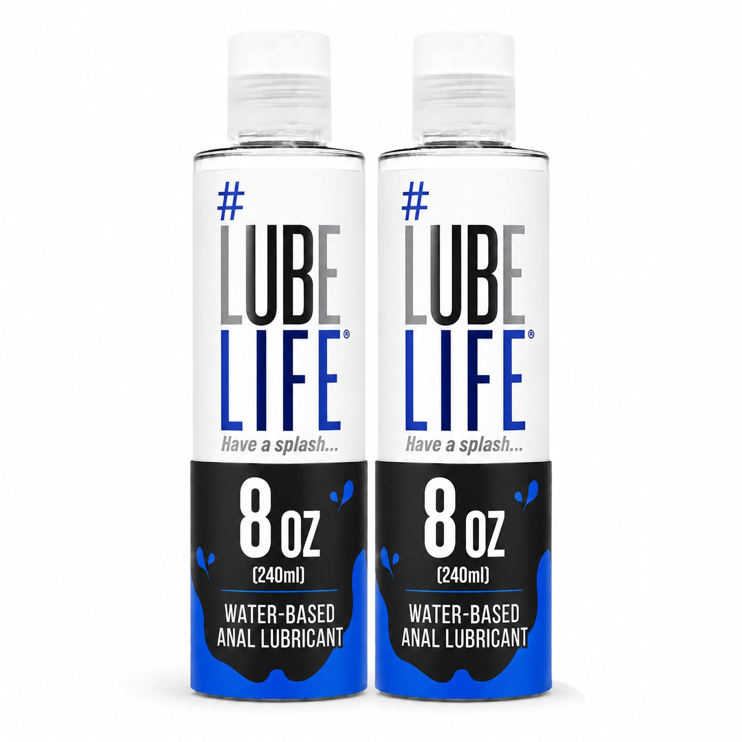 LUBELIFE Water Based Anal Lube, Personal Lubricant, 8oz 2 Pack