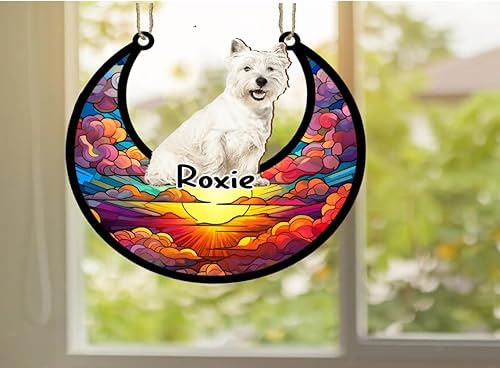 Vista 439 de LOVELYPOD Adorno de Navidad personalizado de perro pastor alemán, atrapasoles conmemorativo, adorno de Navidad de pastor alemán con nombre, pérdida