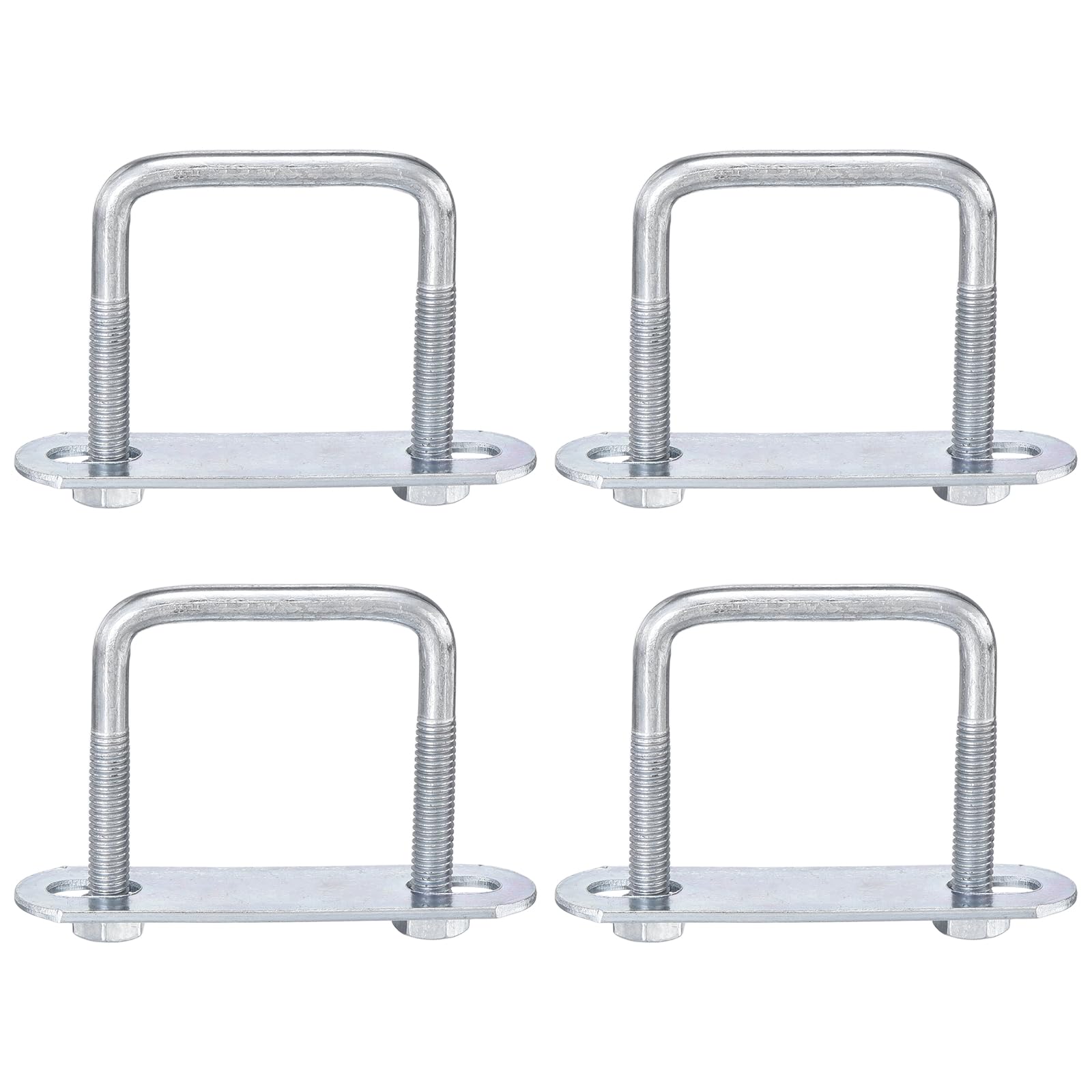 sourcing map 4Pcs Leaf Spring Clamp Kit M6 Square U-Bolts Clamp Fits Leaf Springs Up to 40mm Wide Locks Leaf Springs with Screws for Better Control of Axle Torque Trailer Truck Boat 50mm L โ image 1