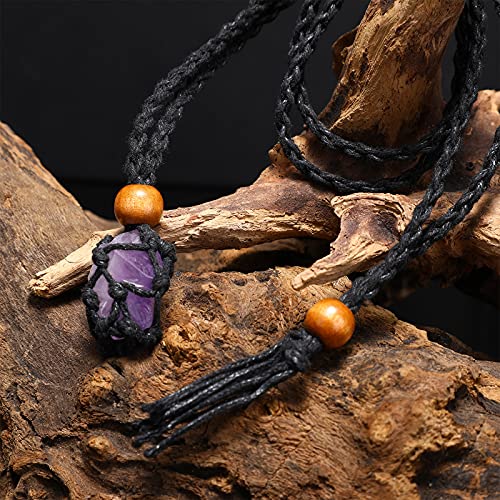 6 peças de cordão para colar de pedra vazia com suporte de cristal vazio para colar de quartzo com p