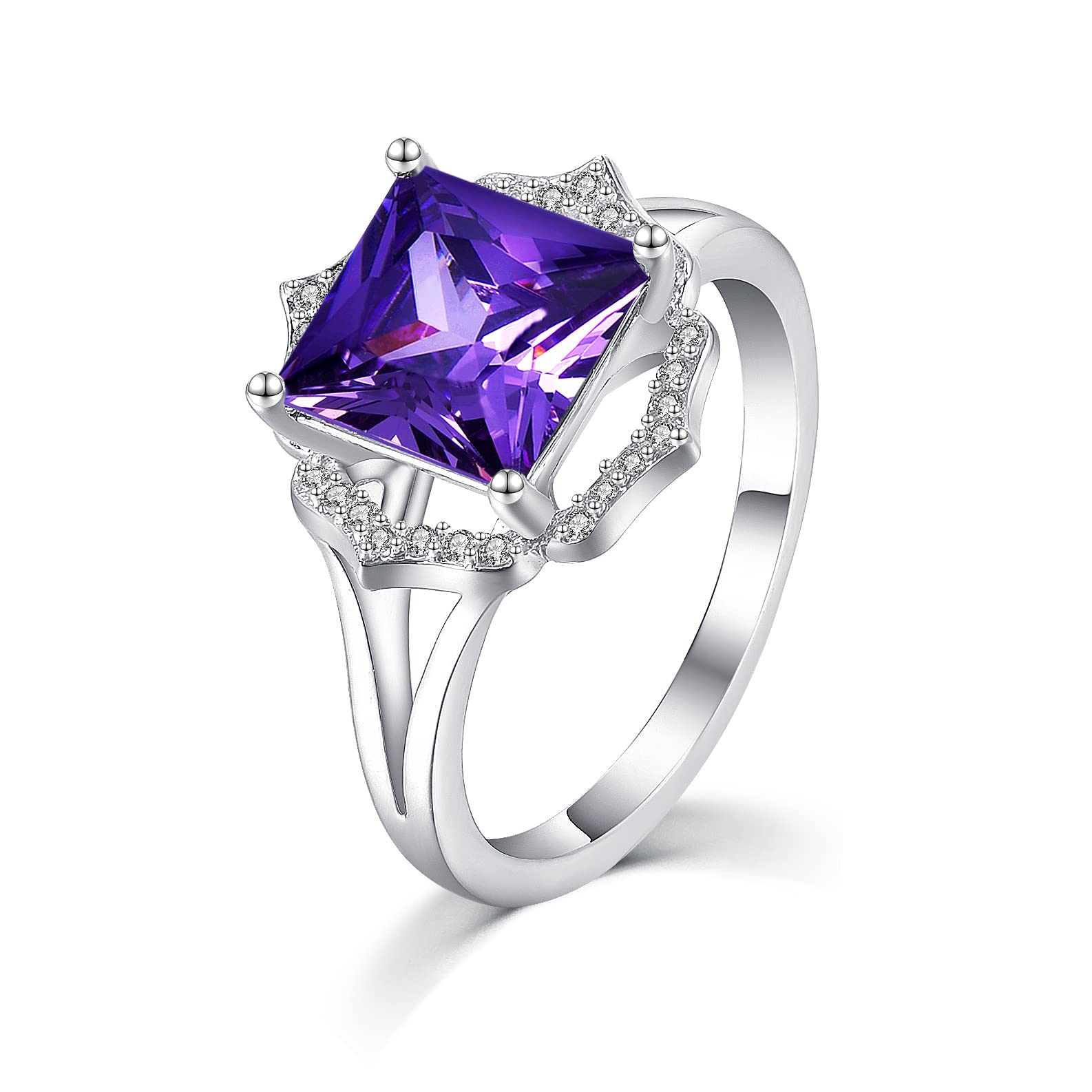 Gifts for women: Lovans Women's Crystal Promise Birthday Ring Promise Ring Jewelry Gifts,Come with a Rings Measuring Tool