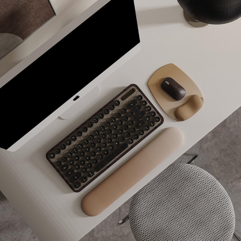 ErgoFlow Gel Wrist Rest Mouse Pad - Ergonomic Cushion for Desk, Cute Aesthetic Computer Decor for Women; Small Mousepad Mat&Laptop Pads - Office Home Support & Ergo Accessories Supplies(02Mocha Sand) - art Series