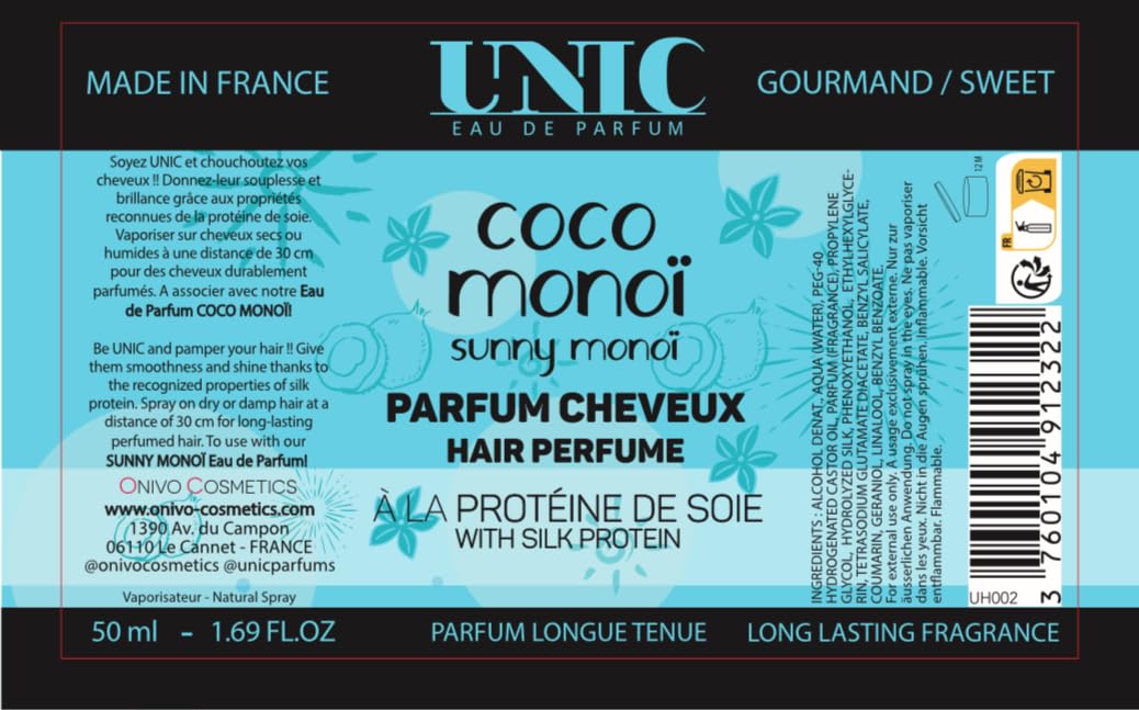 UNIC - Parfum Cheveux, Coco Monoï, 50 ml