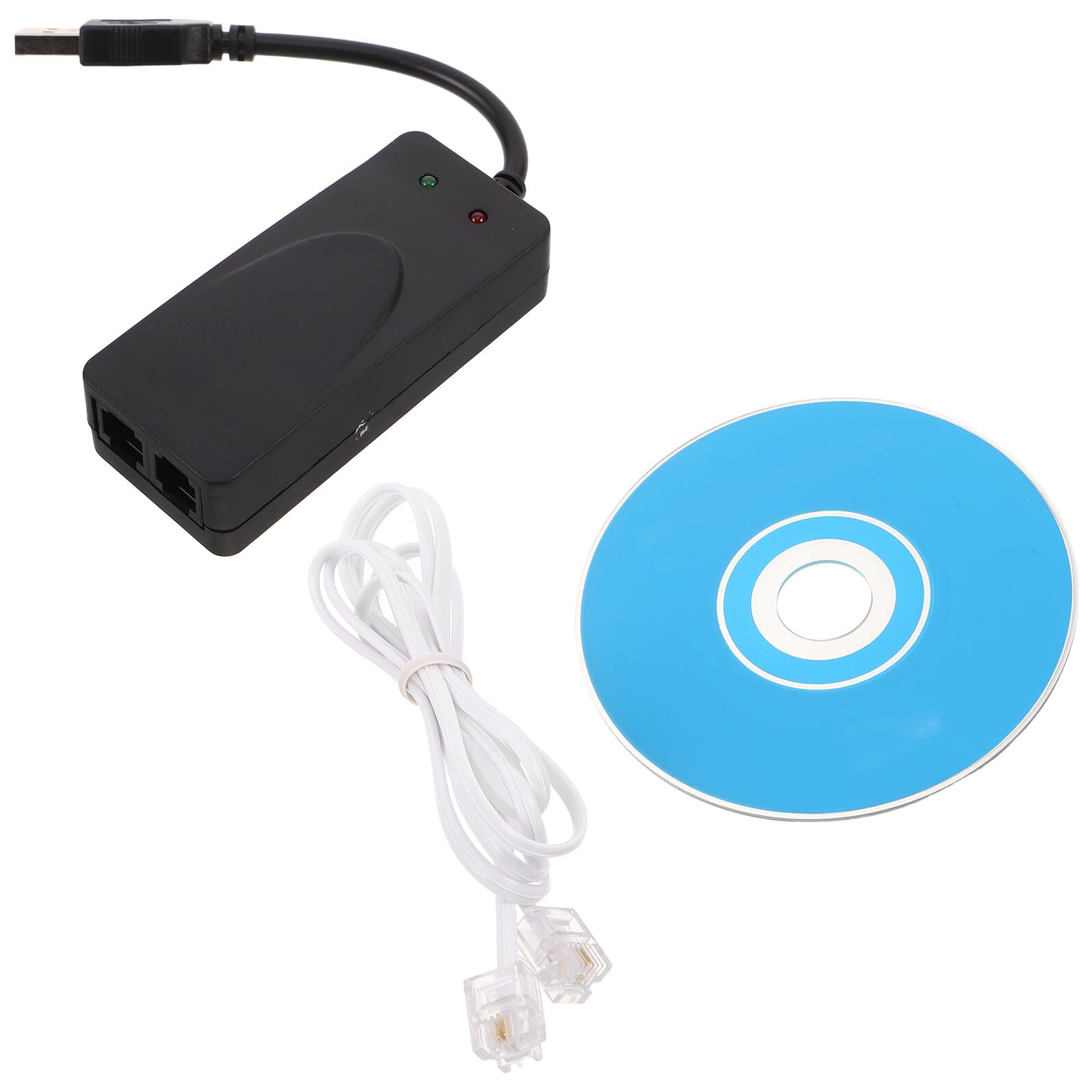 Uonlytech Modem Fax USB de Alta Velocidad Puertos USB Dobles, Material Abs Portátil para Entornos Empresariales y Oficina en Casa Color Negro