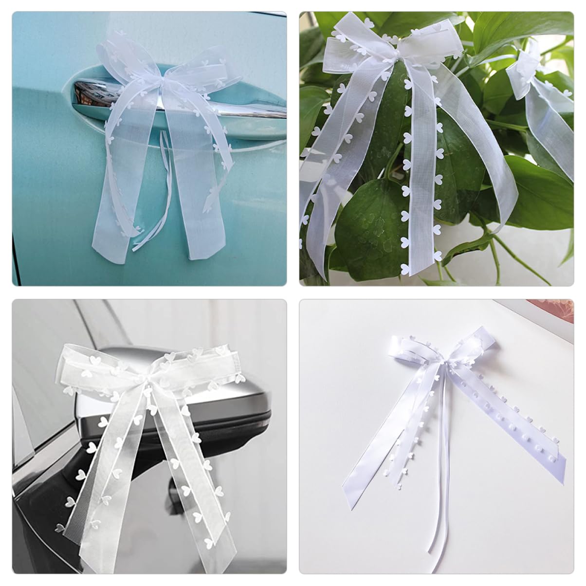 FRCOLOR 3 Sätze Hochzeitsautoschleife Gold Hochzeitsdekorationen Romantische Hochzeitsschleifen Herzförmige Schleifen Für Hochzeitsauto Blumenstrauß Dekorative Schleifen Bögen 30 Stück * 3