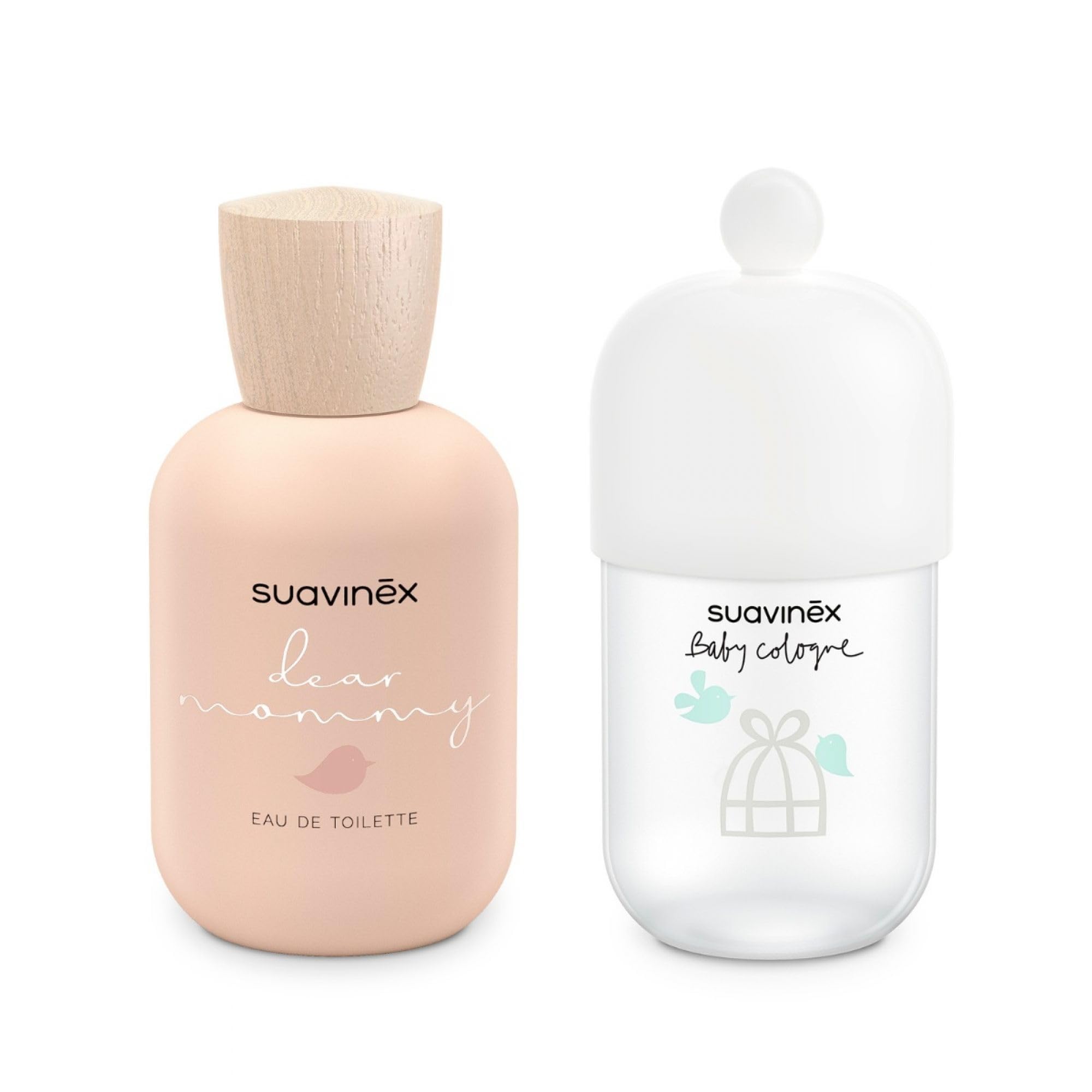 Suavinex, Eau de Cologne Set für Baby und Mama, mit Eau de Cologne für Babys, klassisch, 100 ml + Eau de Toilette für Damen, Dear Mommy 100 ml, ideal als Geschenk, frisch und zart, Zerstäuber