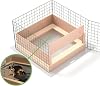 Whelping Box for Small Dogs and Puppies - 75cm x 75cm (2.5ft x 2.5ft) x 18 Inches Heavy Duty Dog Pen - Collapsible Dog Crate with Wooden Pig Rails - Puppy Play Pen for Indoor or Outdoor