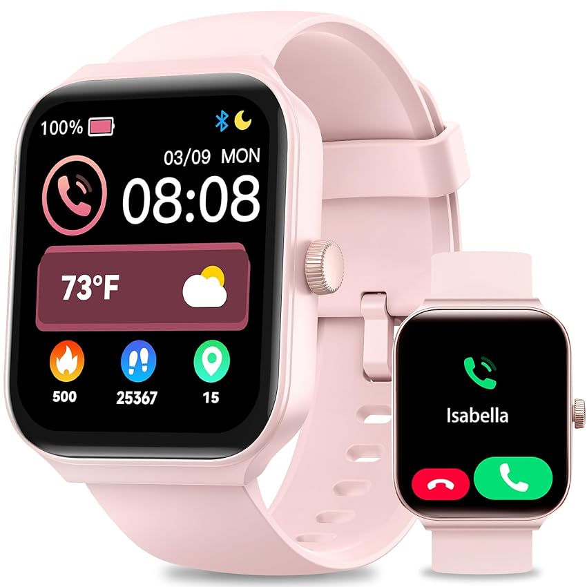 Immagine del prodotto Quican Smartwatch Donna con Sonno Cardiofrequenzimetro da polso, Orologio Smartwatch con Risposta Chiamate e Whatsapp con Alexa per iOS Android, IP68 Impermeabile, Fitness Tracker con Contapassi