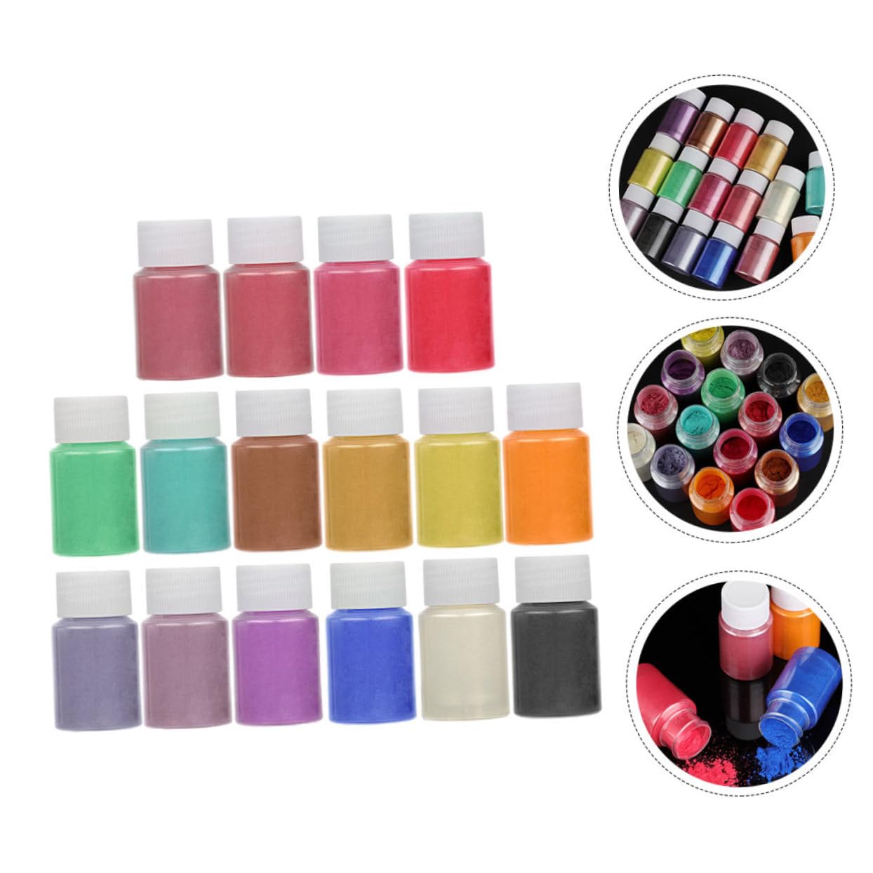 Uonlytech Pigmente Pulver Für Diy-bastelarbeiten Kunstpulver Perlglanzpulver Farbwechselpulver Epoxid-kunstpulver Für Seifen Und Kerzen