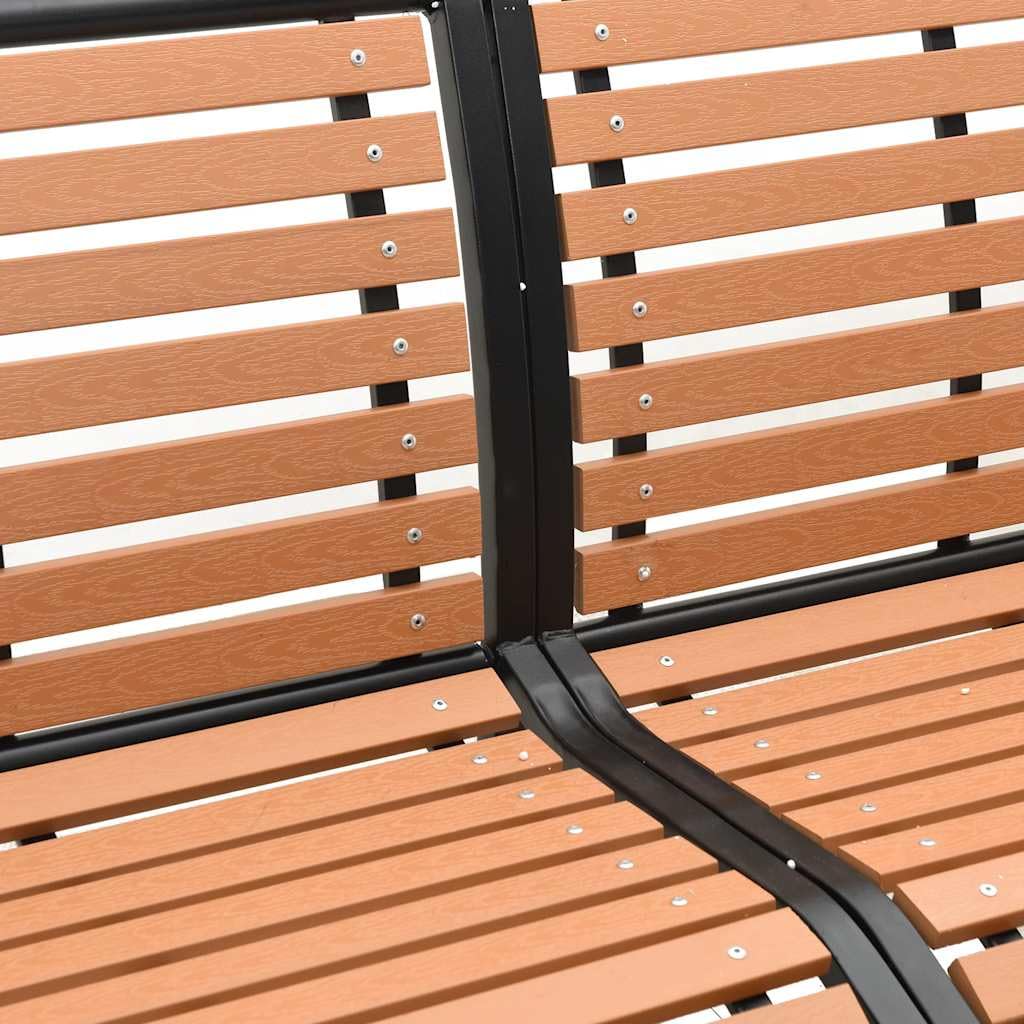 Fengshui Ławka ogrodowa brązowa 231 cm drewno stal