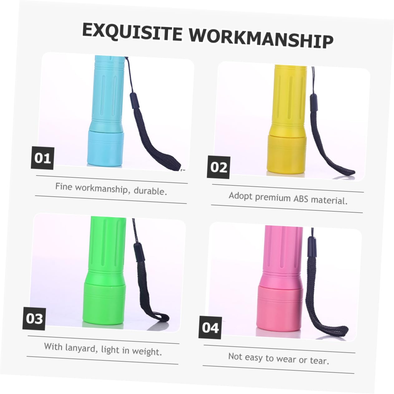 Zerodeko Kleiner Taschenlampe LED 12 Stück-pack, Abs, Weiß, mit Lanyard