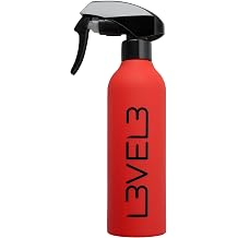 L3 Level 3 Rubberized Spray Bottle - Precise Action Mist Bottle for Effortless Hair Styling - Rubber Grip for Total Control