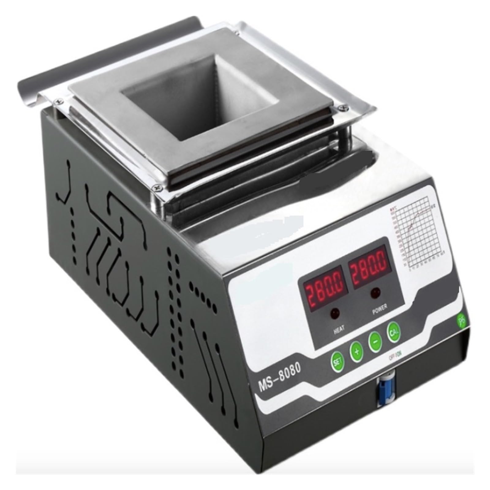 Mjfvn Ms 8080 Ms-8080 Smart Digital Display 400W Melt Tin 2.1Kg Temperature Adjustable Square Lead-Free Melting Tin Furnace Soldering Pot
