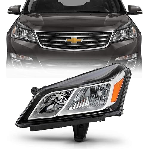 ACANII - For 2013-2017 Chevy Traverse OE Style Chrome Housing Headlight Headlamp Assembly Replacemnt Left Driver Side
