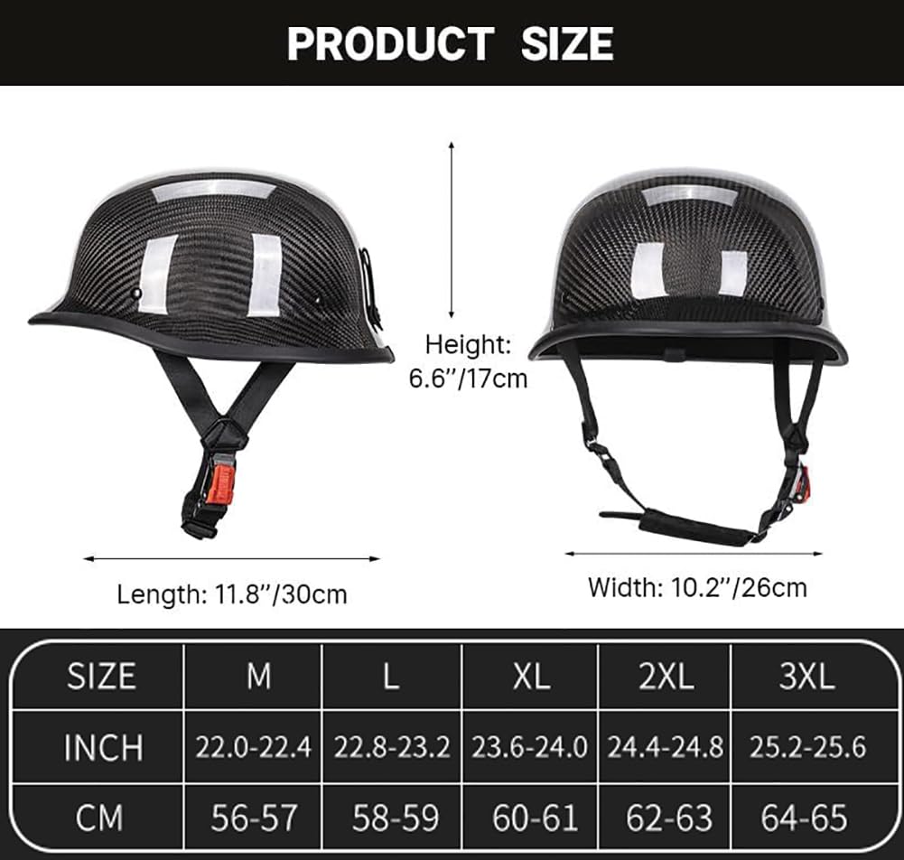 Halbschalenhelm mit ECE, Deutsch Helm Halboffenen Vintage Öffnen Motorradhelm Halb-Helm Chopper Helm für Mopeds Cruiser Vintage Jet Helm Schnellverschlussschnallen F L