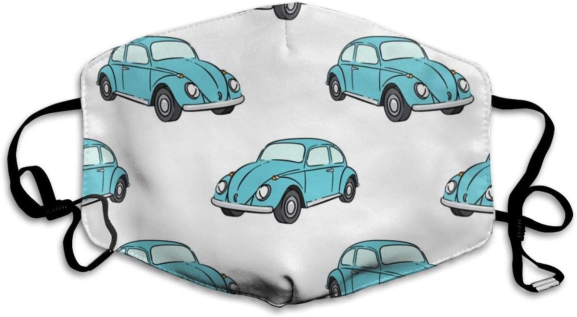 Blue Bugs Beetle Car Anti-dust Cotton Mouth Face Masks Reusable for Outdoor Half Face Masks