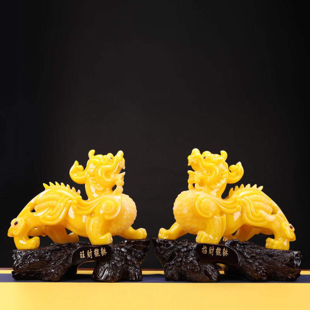 Statue bête divine en résine : lot de 2 petites figurines créatives pour décoration de maison