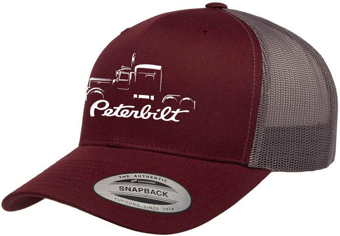 Peterbilt 389 Semi Truck Fully Embroidered YP 6606 Snapback Trucker Fitted Cap