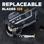 REEKON T1M Mesure de bande numérique Utilitaire 16ft (Français) – Outil de mesure intelligent Bluetooth, précision 1/32, sauvegarde 1000+ Mesures, LCD Affichage, 150 Durée de vie de la batterie & Remboursé