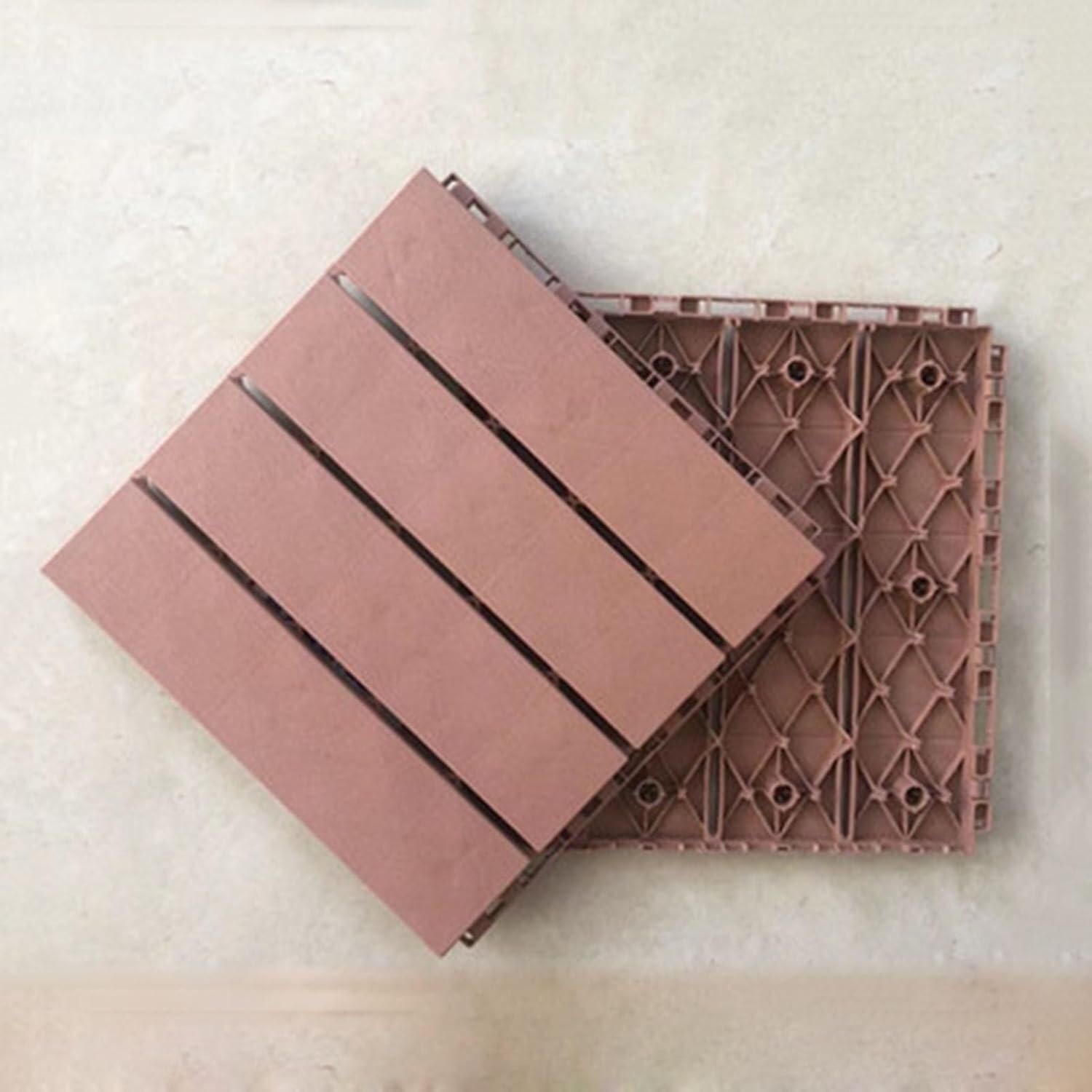 Carreaux de sol à emboîtement en plastique brique 11 pièces dalles terrasse