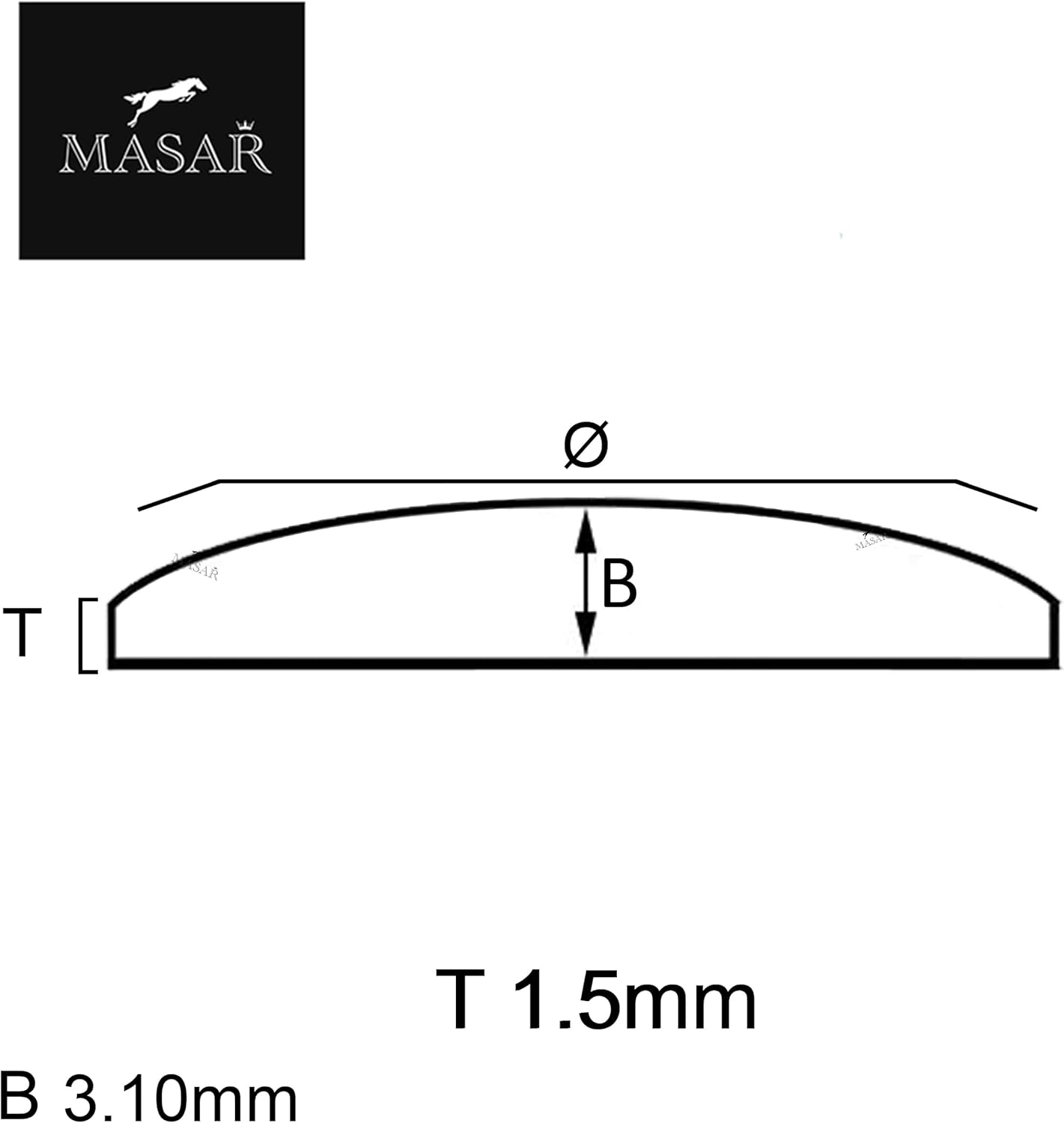 Verre de Montre Cristal Transparent Lentille 29.5mm Dia 1.5mm Épais