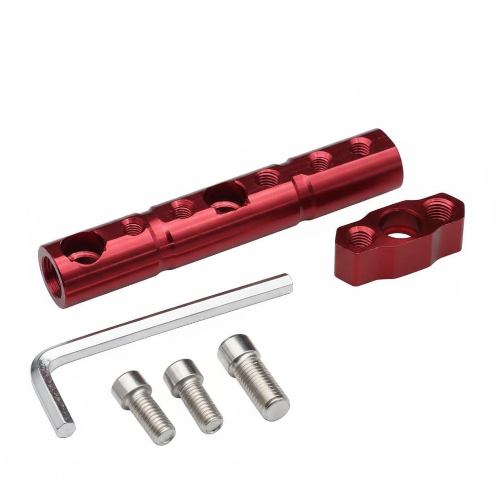 Multifunctional Rearview Mirror Extension Crossbar Long-Lasting Aluminum Alloy Rearview Mirror Mount Extender Universal Compatibility Multi-Function Expansion Bracket, Red Motors-image-16