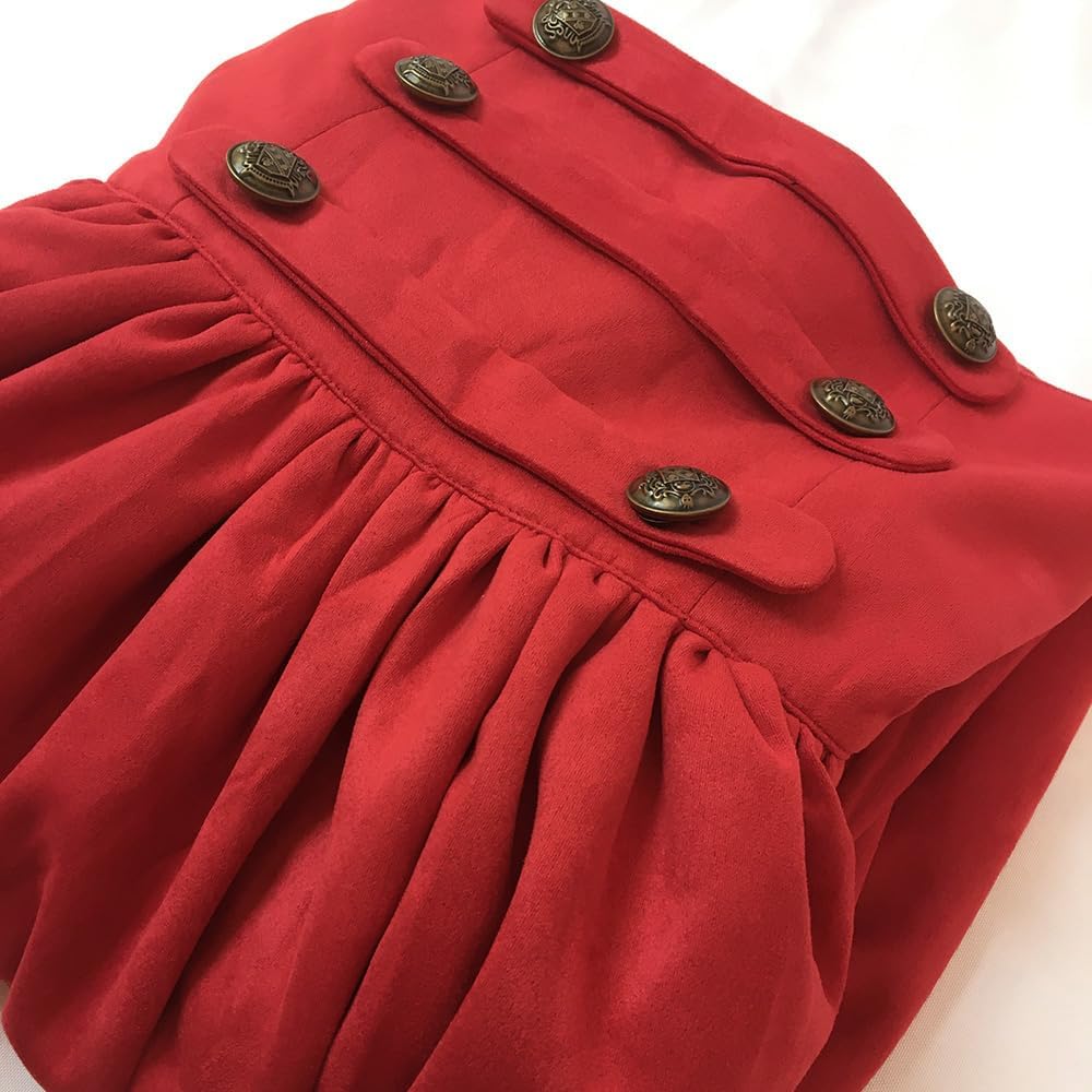 Women's Faux Suede Gothic Skirt Lolita Steampunk Edwardian High-Waisted Walking Skirt - Image 6