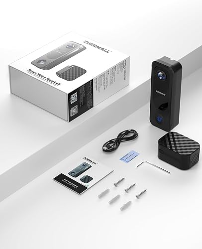 Miniatura 8 de ZUMIMALL Timbre inalámbrico - Timbre de video 2K con timbre, audio de 2 vías, cambiador de voz, antirrobo, detección PIR humanoAI, almacenamiento