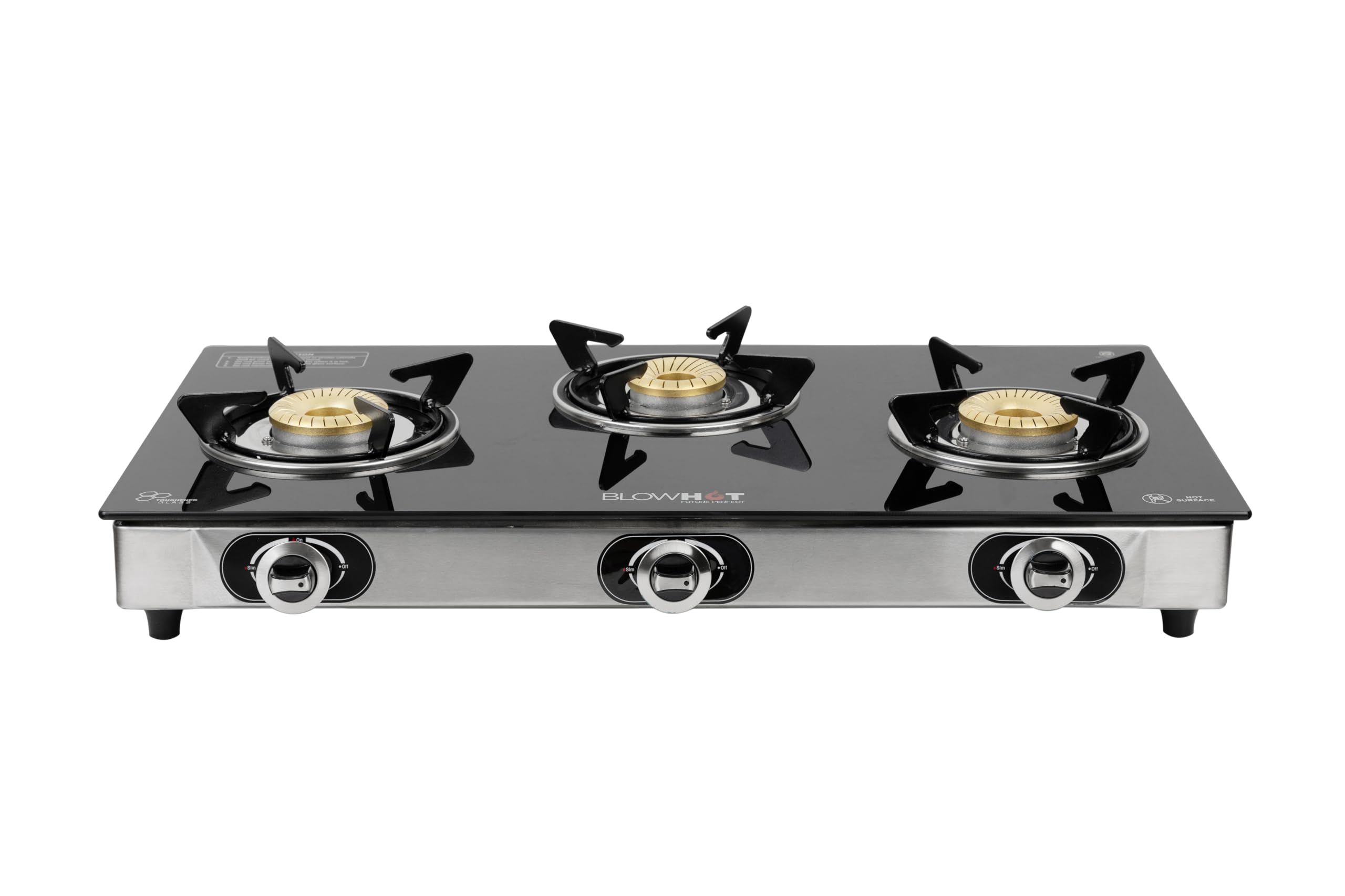 BLOWHOT Pearl 3 Burners Piezo Auto Ignition Gas Stove Heavy Tornado Brass Burner, Toughened Glass Cook Top With Stainless Steel Frame - 1 Year General Warranty By Blowhot (B0CYSM4J7G) Amazon Price History, Amazon Price Tracker