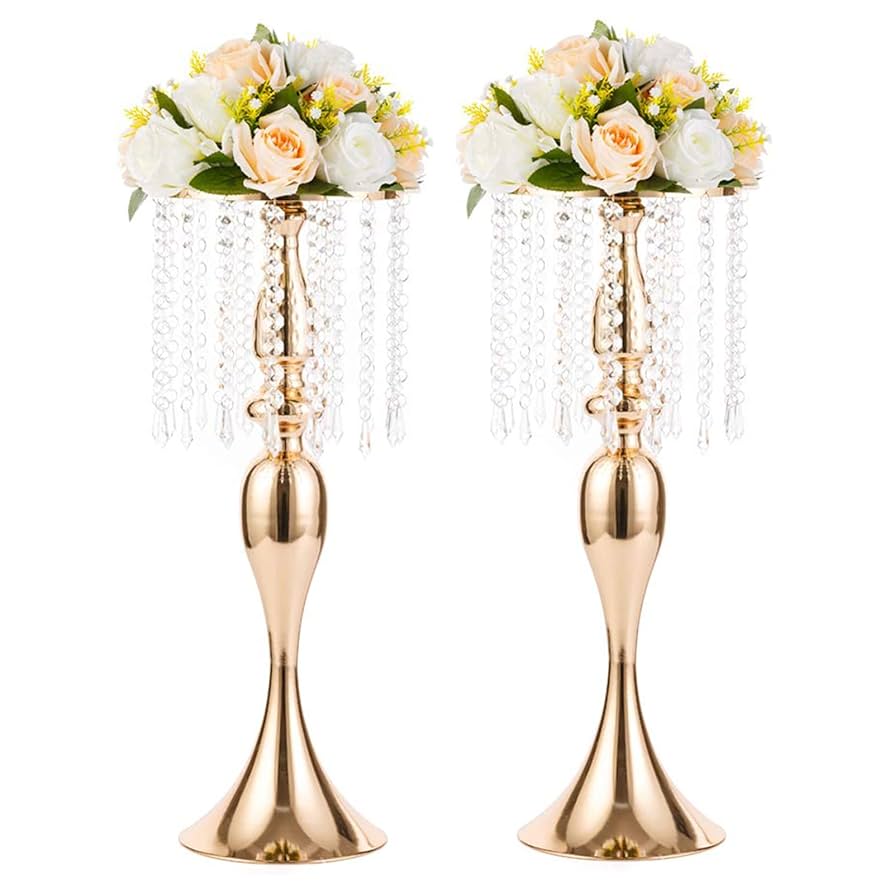 Amazon.com: 2 Pcs 21.3 inches Tall Crystal Flower Stand