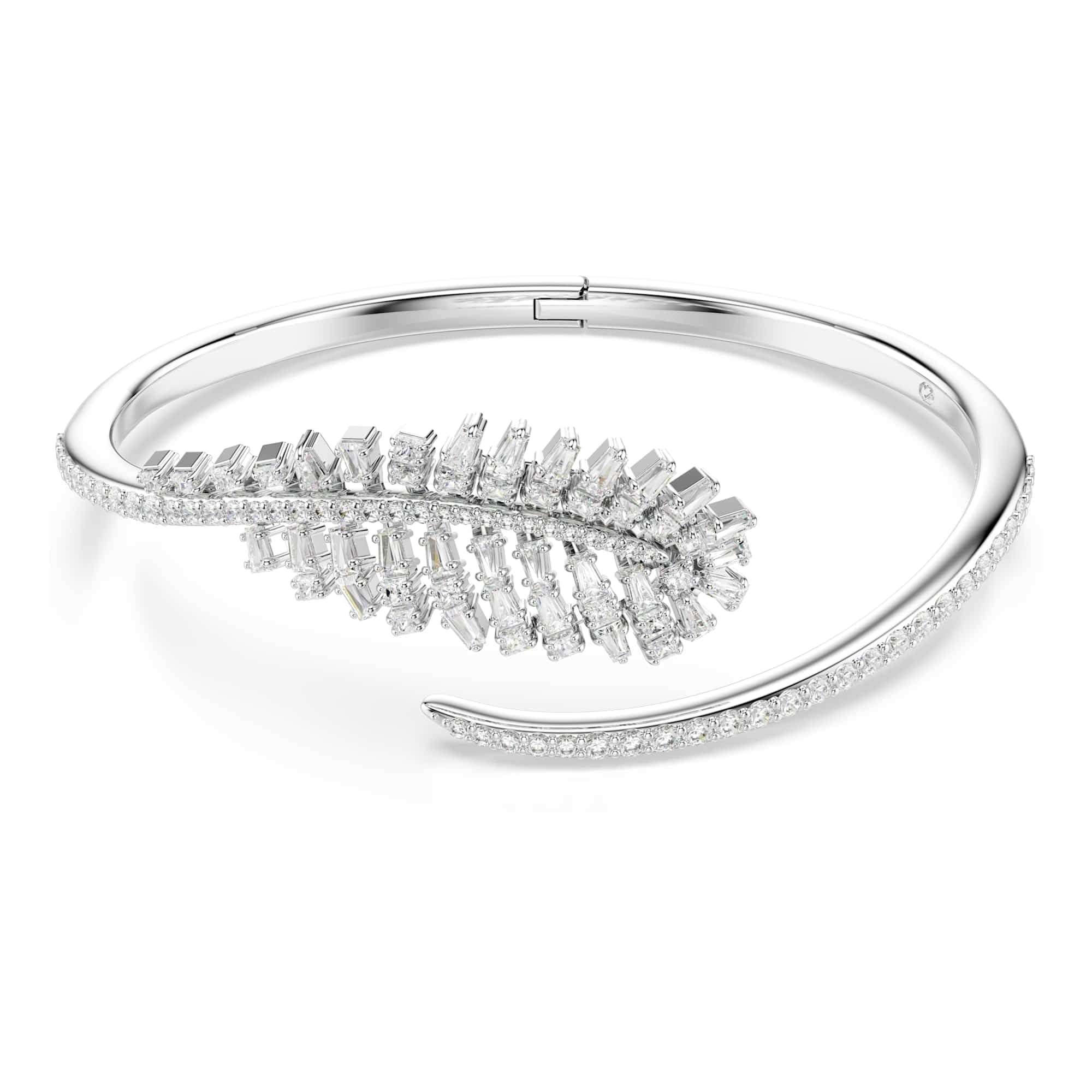 Swarovski Vienna Silver White Mixed Cuts Feather Bangle