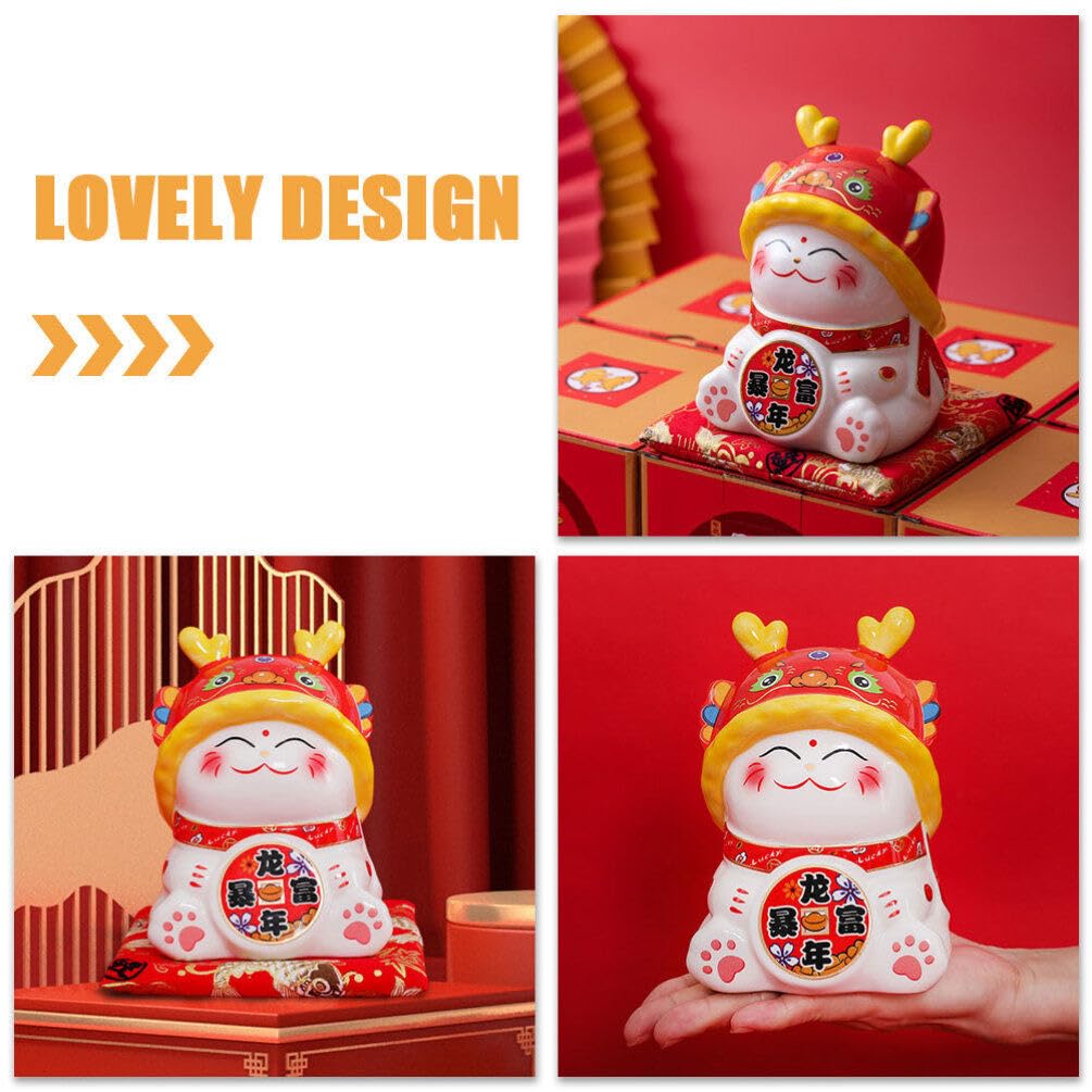 Glückskatze Spardose Aus Keramik Dekorative Maneki Neko Figur Mit Vielseitiger Nutzung Für Münzen Geldscheine Stilvolle Tischdekoration Für Katzenliebhaber