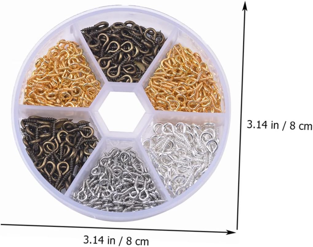 POPETPOP 1800pcs Screw Eye Pin Hooks for Jewelry Making Versatile and Easy Use Clasp Hooks for Pendants Necklaces Earrings and Crafts for Creative Art Projects