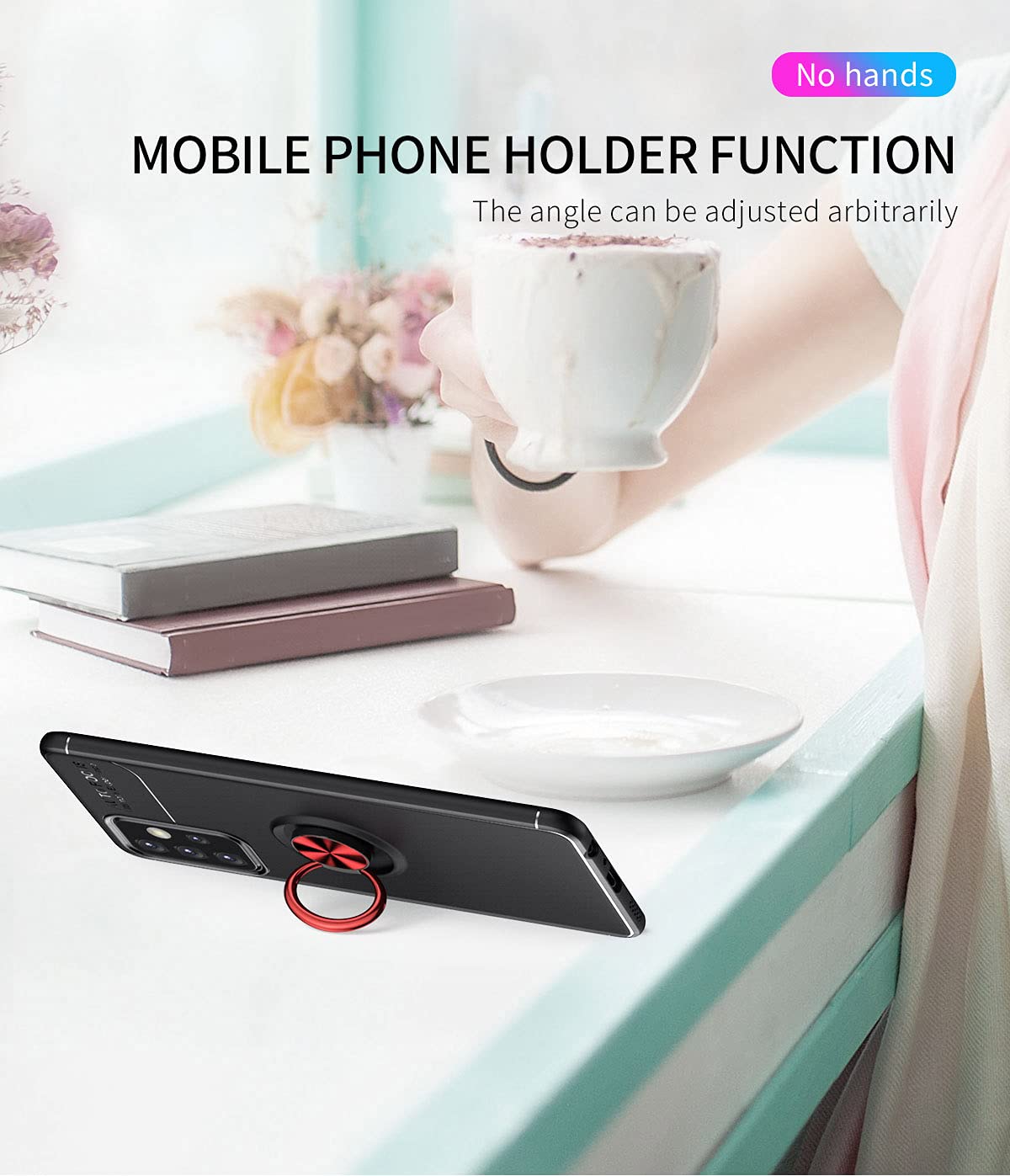 Funda WEIOU Para OnePlus Nord CE 5G + 2 Cristales Templados - TPU/PC, Soporte 360°, Negro
