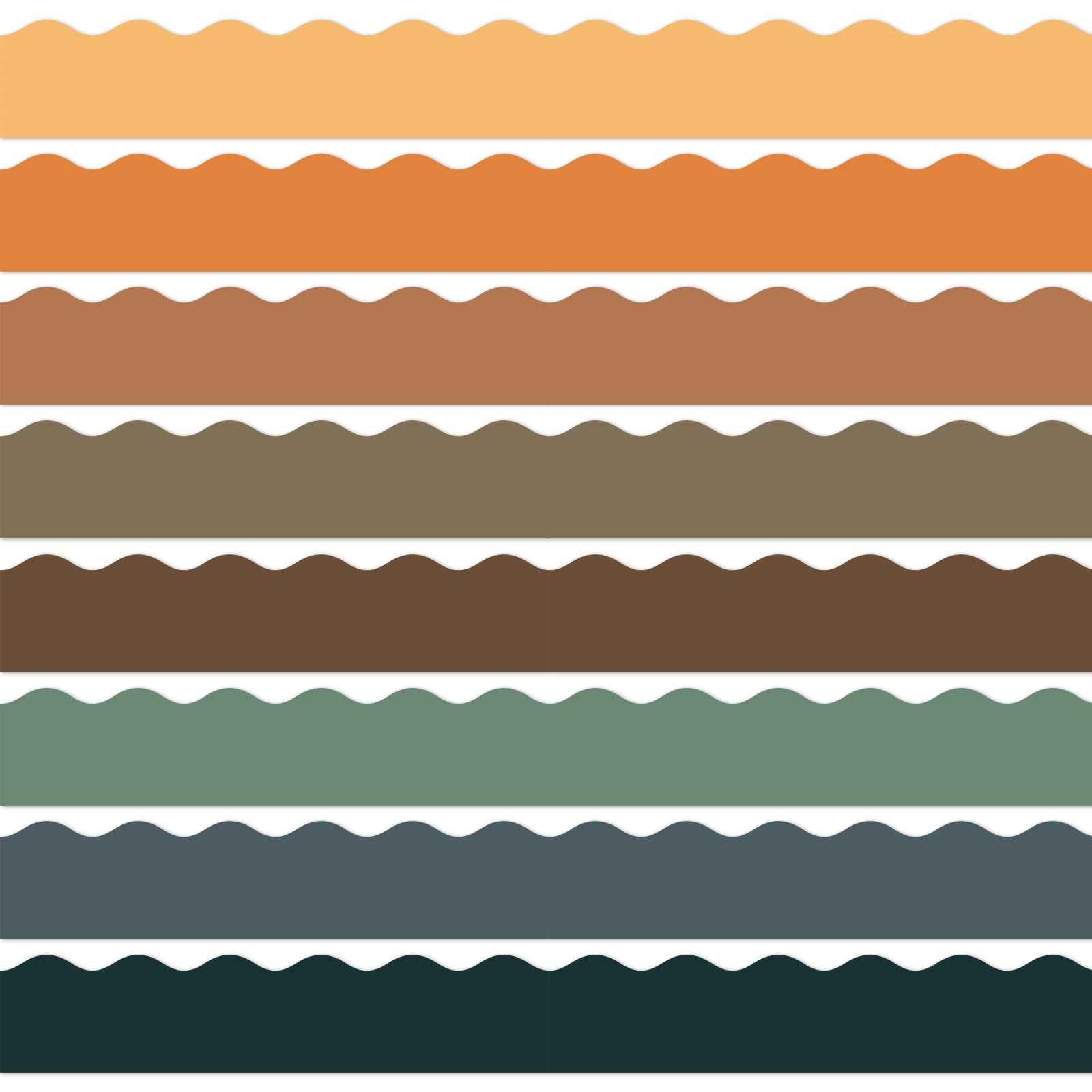 Whaline 73.5Ft Adventure Colors Bulletin Board Borders Back to School Orange Brown Blue Adhesive Trim Border for Classroom Office Chalkboard Wall