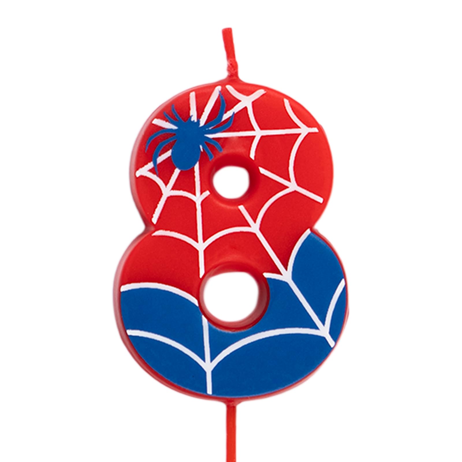 OH YEAH - Velas de Número 3 Arañas para Tartas - Números 0 a 9-6 cm - Perfectas para Tartas Infantiles - Color Rojo y Azul con Telarañas y Araña - Vela Cumpleaños Infantil - Fiesta Telarañas — view 9