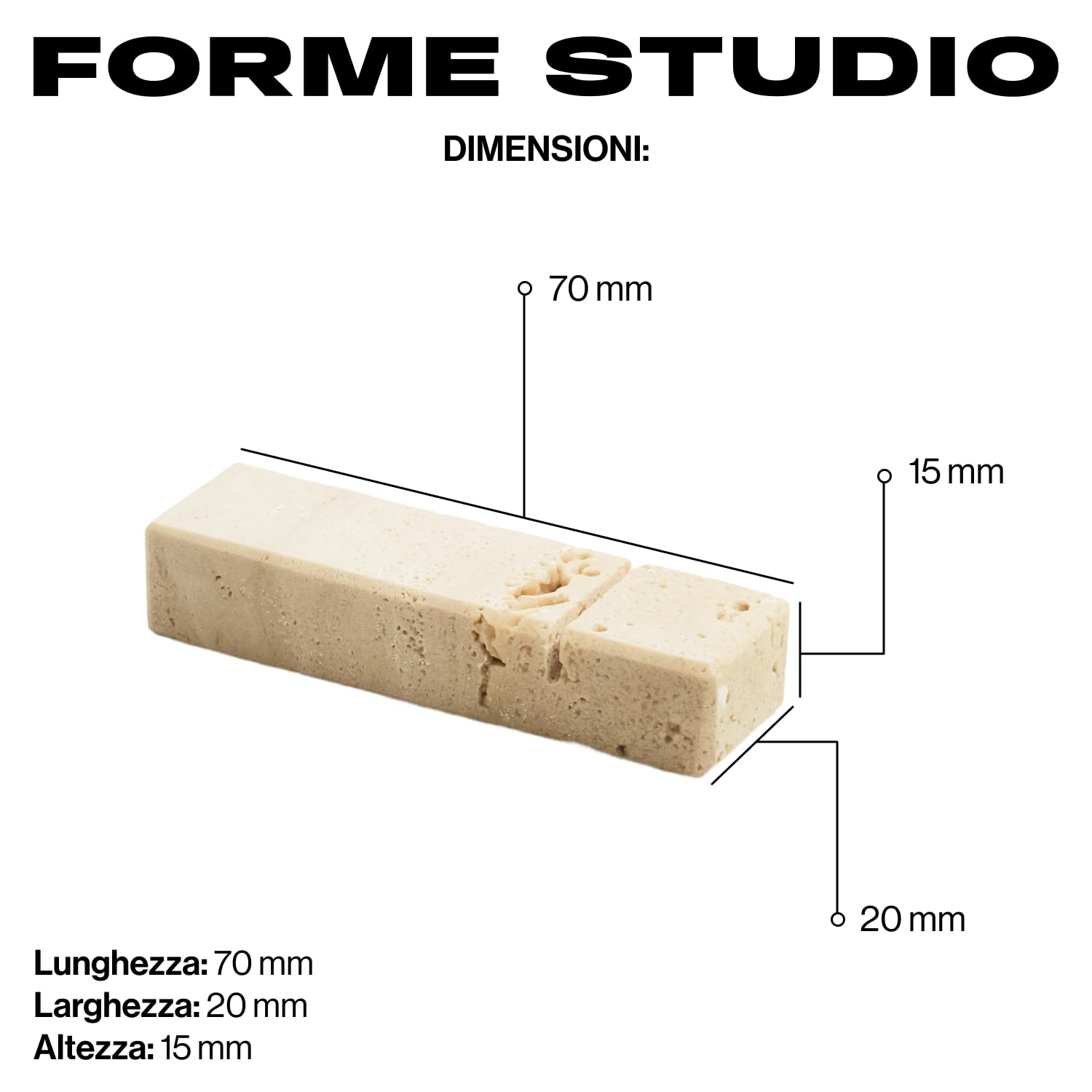 FORME STUDIO Reposacubiertos de mármol Travertino – Juego de 4 piezas artesanales Made in Italy – Accesorios de mesa elegantes – Diseño natural y minimalista – Idea regalo sostenible