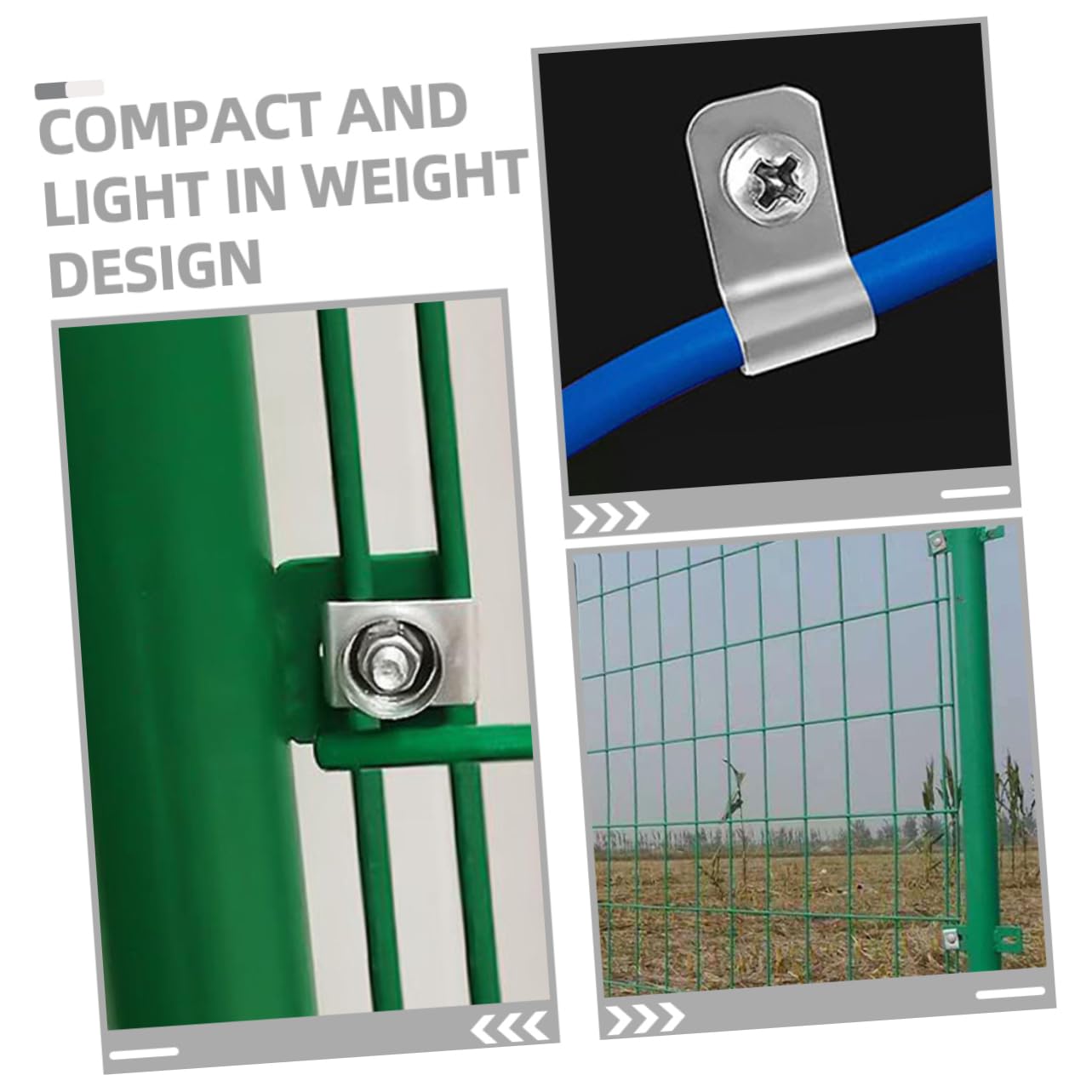 BESTonZON Clips Robustes en Aluminium Pinces Légères et Solide Lot de 100 pour Fil de Fer Clôture pour Clôtures pour Élevage et Cages d'animaux