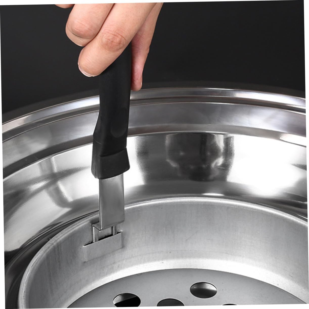 3pcs Barbecue Grill Tool Grill Trays Tongs Hook for Outdoor Cooking Black Handle
