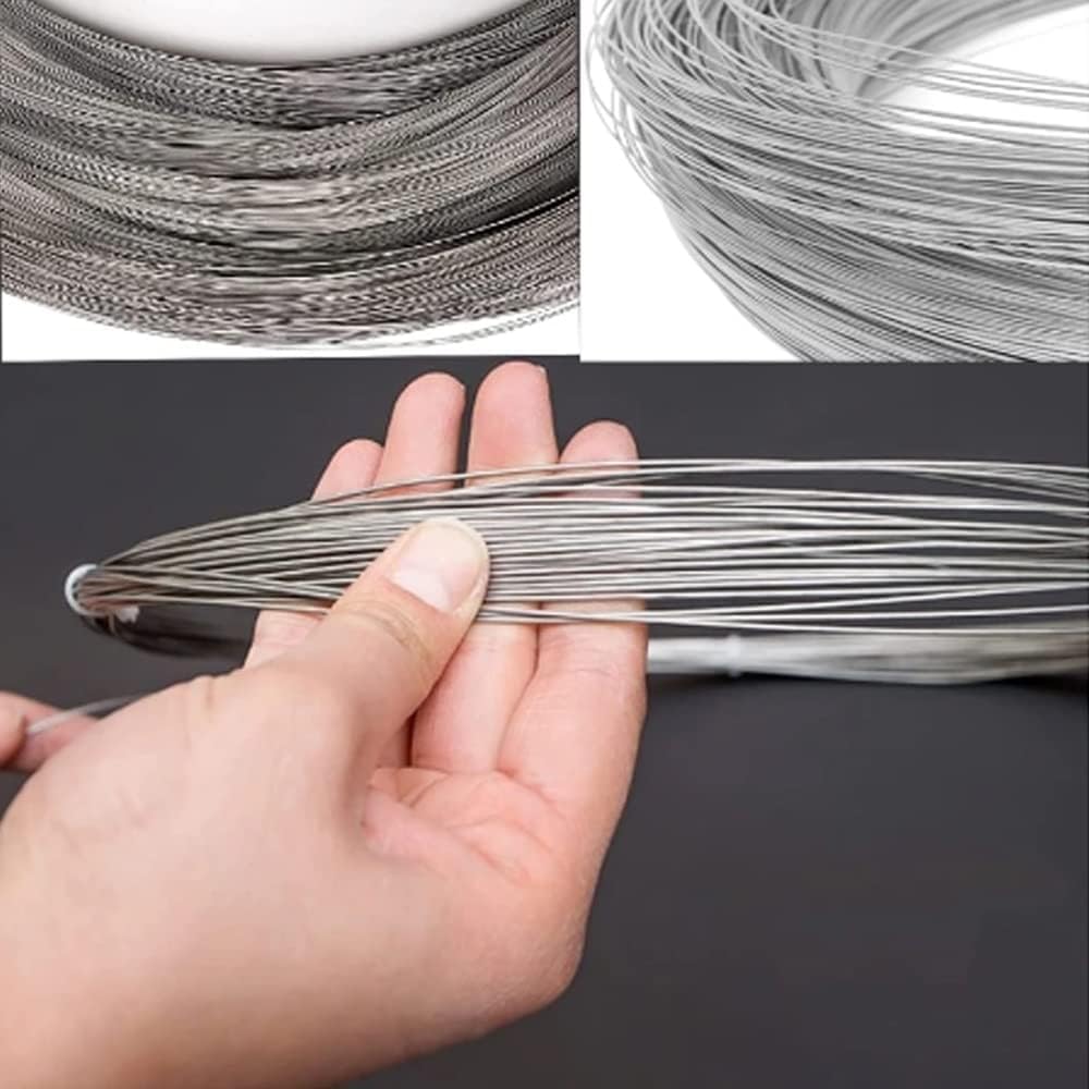 225M Drut ze stali nierdzewnej 304 0,8 mm, miękki/twardy drut sprężynowej Kabel do majsterkowania i projektów ręcznie robionych(Soft)