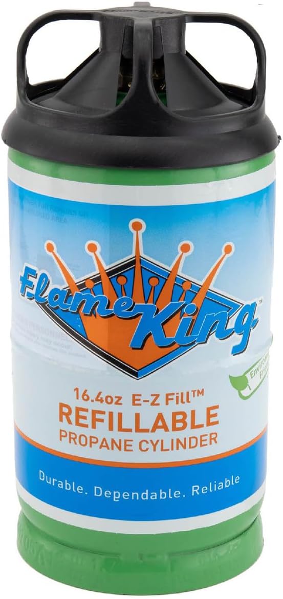 RecPro RV Reusable Refillable 1 lb Propane Cylinder Tank | Powder-Coated Rust-Resistant LP Gas Bottle | Portable Camping & Grill Propane Tank