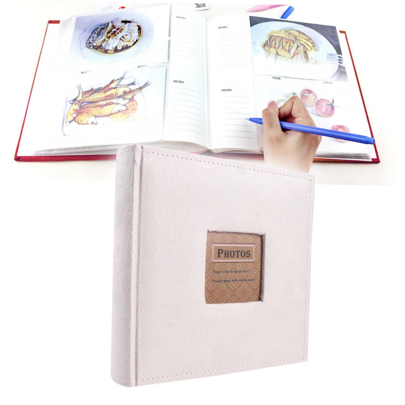 Álbum de Fotos de Terciopelo Blanco 200 Páginas para Recuerdos Familiares DIY