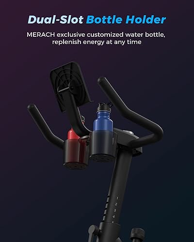 Miniatura 7 de MERACH Exercise Bike for Home with Exclusive App, Stationary Bike with Enhanced Electronic LED Monitor, Silent Belt Drive and Comfortable Seat
