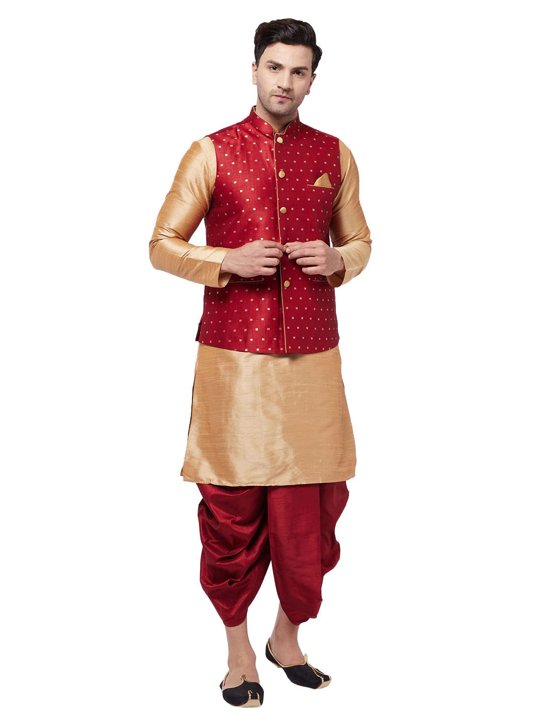 vm Men Jacket, Kurta and Dhoti Set-picture-33
