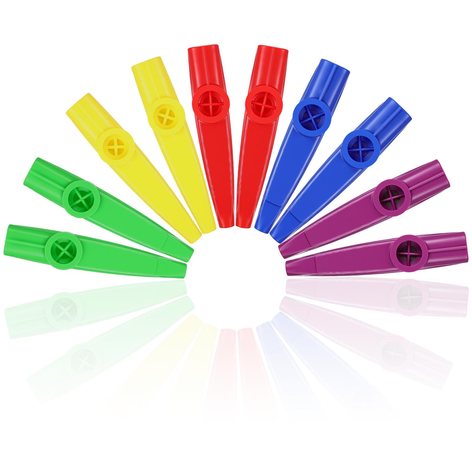 Blulu 10 Pieces Plastic Kazoos Bulk Gift for Kids Adults Party Favors Musical Instruments Teacher Prizes with Kazoo