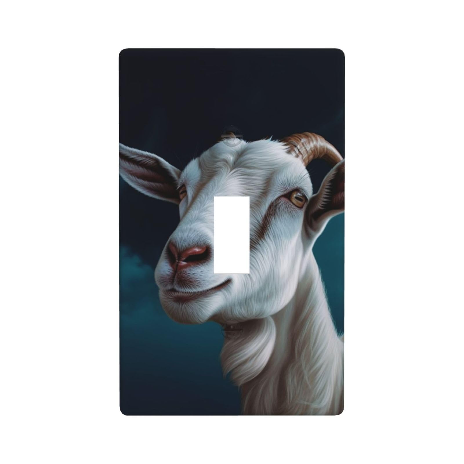 1-Gang Decorator Wall Plate Goat Light Switch Cover Single Toggle Receptacle Outlet Wall Plate 4.5" x 2.8" Wallplate Unbreakable Polycarbonate Outlet Faceplates Covers