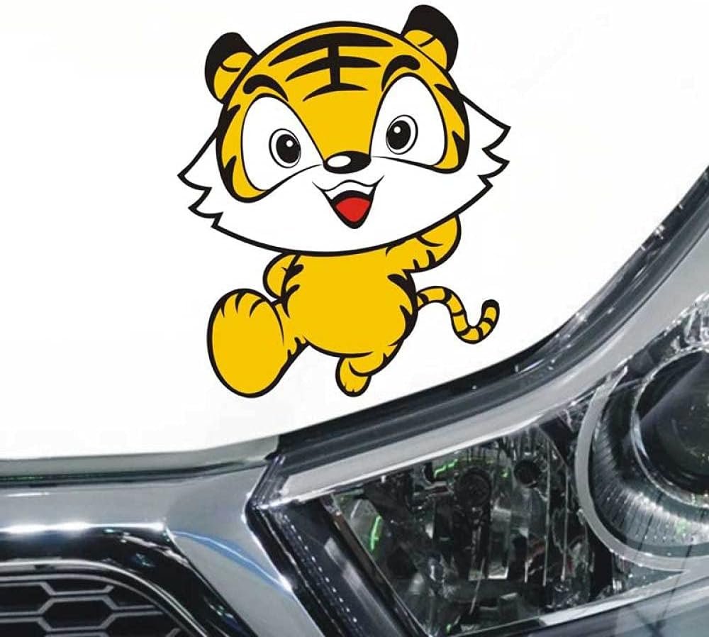 Car stickers scratch occlusion stickers Cute tiger car stickers bumper anti-scratch car stickers Body decoration reflective stickers Tiger car stickers-20*20_Playful little tiger sticker DT-BL1718
