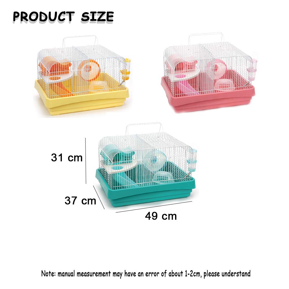 Hamster Jaula Hamster Villa Dedicado Inicio Nursery Jaula de hámster Oso de Oro, Gerbo, hámster Erizo Dedicado Den Casa de Lujo Conjunto de hámster Suministros Juguetes,Beige