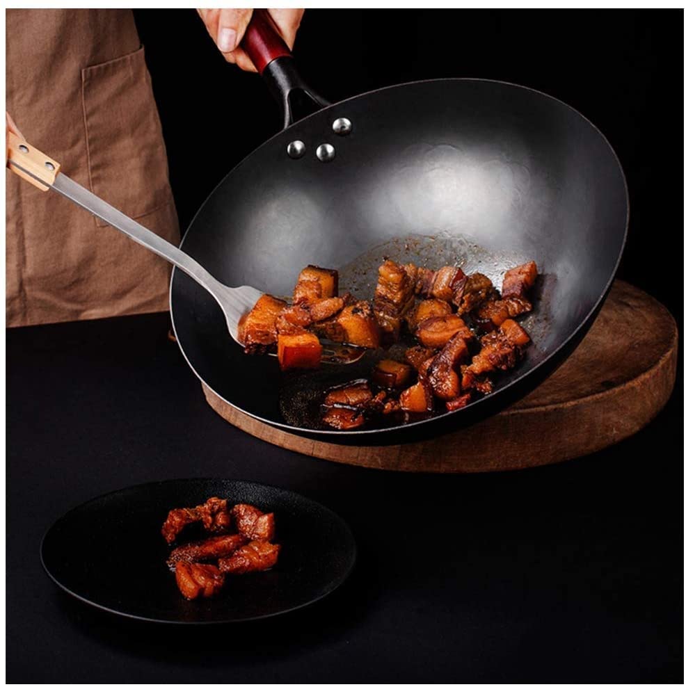 Wok de hierro fundido martillado 34 cm miniatura 2